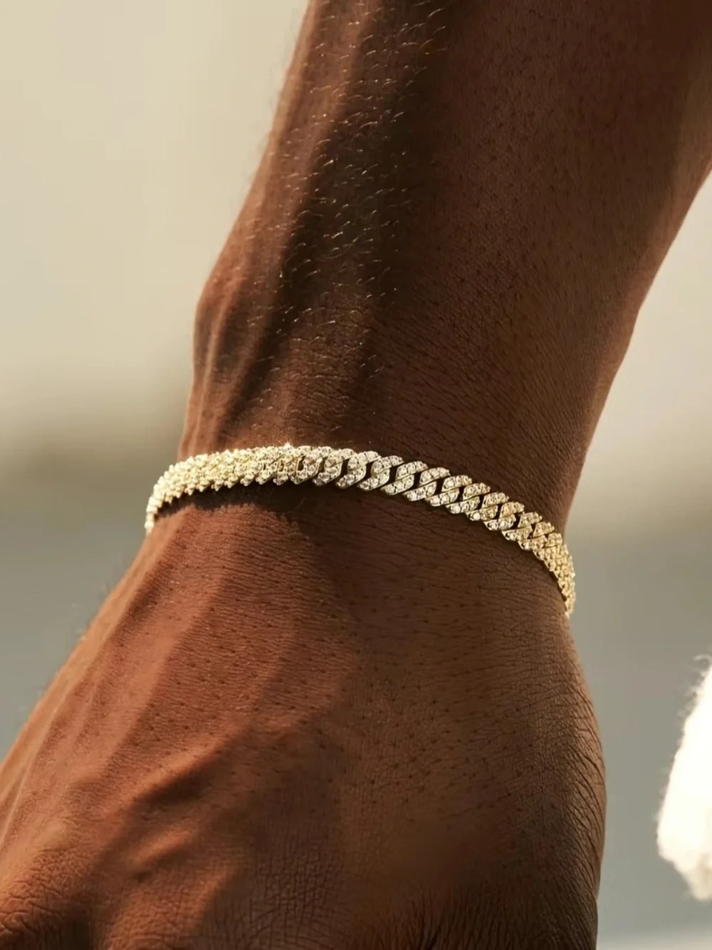 GLD | Micro Diamond Prong Cuban Bracelet (6”)